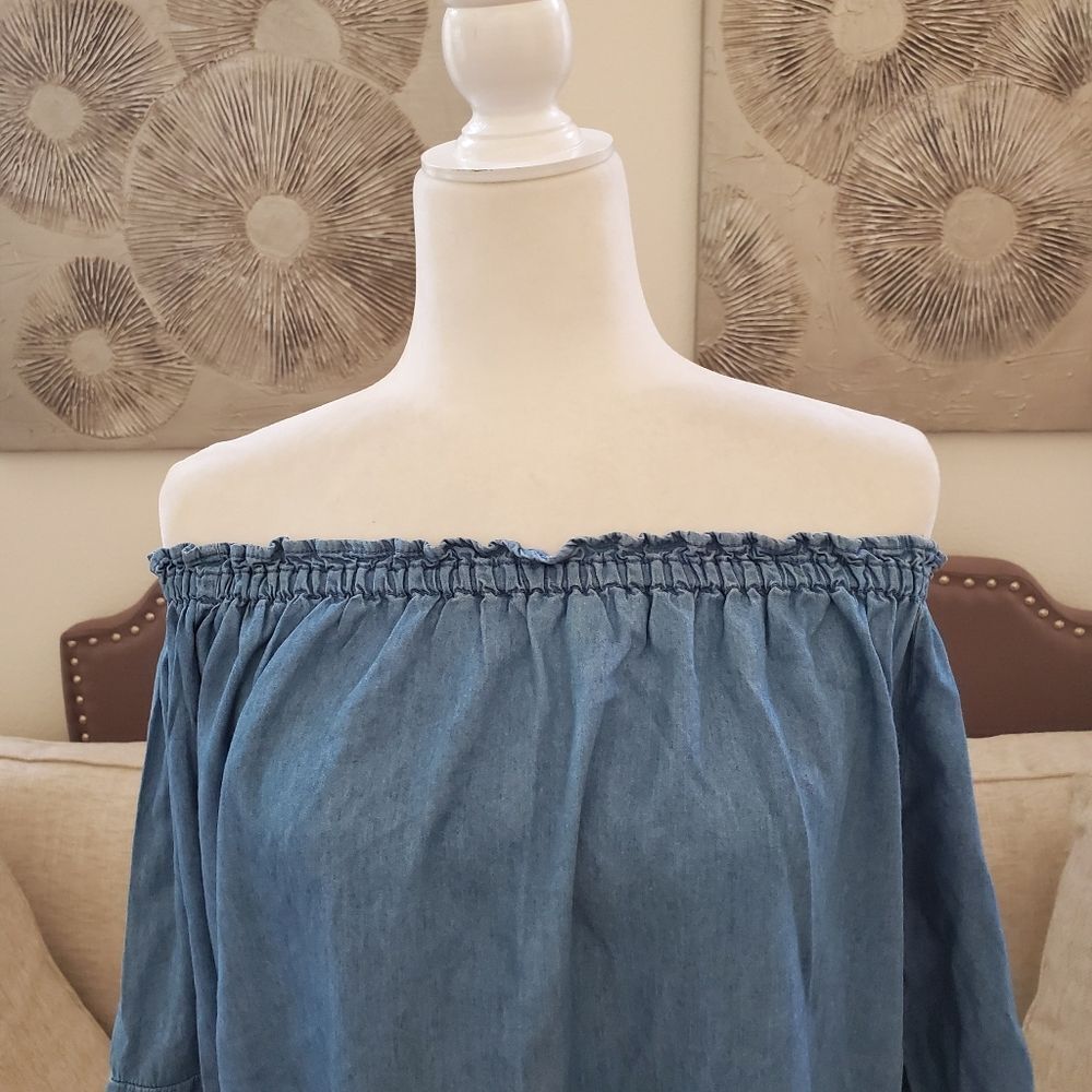Hester & Orchard Off-Shoulder Blouse Sz Med - Picture 2 of 11